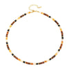 Wholesale Women's Vintage Geometric Handmade Necklace With African Turquoise Tiger Eye Stone Black Pointed Crystal Rice Beads Copper Stainless Steel Pendant And Chain
