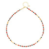 Wholesale Women's Vintage Geometric Handmade Necklace With African Turquoise Tiger Eye Stone Black Pointed Crystal Rice Beads Copper Stainless Steel Pendant And Chain