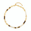 Wholesale Women's Vintage Geometric Handmade Tiger Eye Stone And Glass Beads Copper Beaded Necklace
