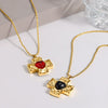 Wholesale Women's Vintage Geometric Heart Shape Stainless Steel Gold Plated Twist Chain Necklace With Hammered Texture