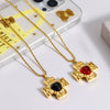 Wholesale Women's Vintage Geometric Heart Shape Stainless Steel Gold Plated Twist Chain Necklace With Hammered Texture