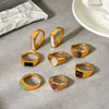 Wholesale Women's Vintage Geometric Stainless Steel Electroplated Ring Jewelry Accessories