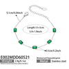 Wholesale Women's Vintage Geometric Stainless Steel Goldplated Bracelet With Green Zircon