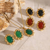 Wholesale Women's Vintage Geometric Stainless Steel Inlaid Earrings Jewelry