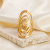 Wholesale Women's Vintage Geometric Stainless Steel Irregular Oval Ring With Electroplating