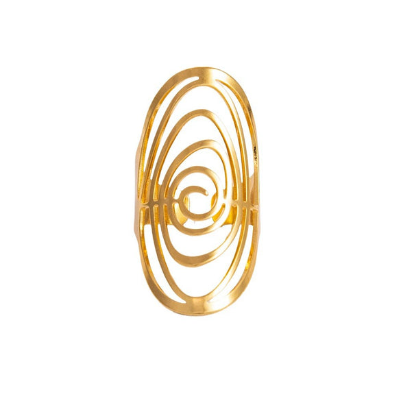 Wholesale Women's Vintage Geometric Stainless Steel Irregular Oval Ring With Electroplating
