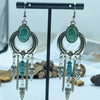 Wholesale Women's Vintage Geometric Zinc Alloy Electroplating Tassel Turquoise Earrings