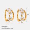 Wholesale Women's Vintage Gold Plated Animal Zodiac Pearl Stud Earrings