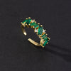 Wholesale Women's Vintage Green Gemstone Snake Animal Pattern Copper Electroplated Ring