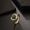 Wholesale Women's Vintage Green Gemstone Snake Animal Pattern Copper Electroplated Ring