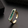 Wholesale Women's Vintage Green Gemstone Snake Animal Pattern Copper Electroplated Ring