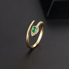 Wholesale Women's Vintage Green Gemstone Snake Animal Pattern Copper Electroplated Ring