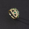 Wholesale Women's Vintage Green Gemstone Snake Animal Pattern Copper Electroplated Ring