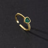 Wholesale Women's Vintage Green Gemstone Snake Animal Pattern Copper Electroplated Ring