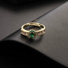 Wholesale Women's Vintage Green Gemstone Snake Animal Pattern Copper Electroplated Ring