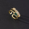 Wholesale Women's Vintage Green Gemstone Snake Animal Pattern Copper Electroplated Ring