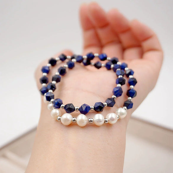 Wholesale Women's Vintage Handmade Freshwater Pearl Geometric Pattern Bracelet