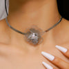 Wholesale Women's Vintage Hollow Electroplated Iron Flower Pearl Accessories Set Earrings Necklace Ring