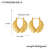 Wholesale Women's Vintage Hollow 316L Stainless Steel Feather Pattern Wings Earrings 18K Gold Plated Pvd