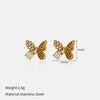 Wholesale Women's Vintage Imitation Pearl Earrings Retro Style Titanium Steel 18K Goldplated Ear Jewelry