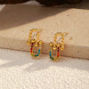 Wholesale Women's Vintage Imitation Pearl Earrings Retro Style Titanium Steel 18K Goldplated Ear Jewelry