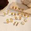 Wholesale Women's Vintage Imitation Pearl Earrings Retro Style Titanium Steel 18K Goldplated Ear Jewelry
