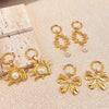 Wholesale Women's Vintage Minimalist Geometric Stainless Steel Electroplated Earrings Pendant