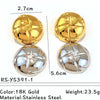 Wholesale Women's Vintage Minimalist Geometric Stainless Steel Electroplated Earrings With Five Pointed Star Design