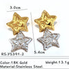 Wholesale Women's Vintage Minimalist Geometric Stainless Steel Electroplated Earrings With Five Pointed Star Design