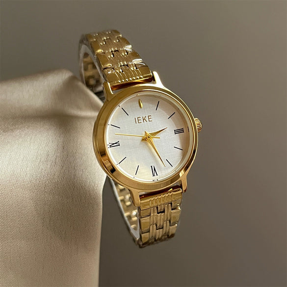 Wholesale Women's Vintage Minimalist Round Steel Band Quartz Watch With Medieval Style