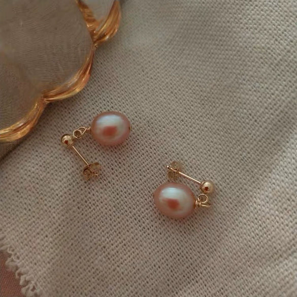 Wholesale Women's Vintage Natural Freshwater Pearl Drop Shape Earrings With Silver Needles