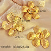 Wholesale Women's Vintage Natural Style Exaggerated Personality Irregular Stainless Steel Geometric Flower Earrings With Electroplating