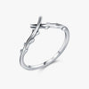 Wholesale Women's Vintage Old Cross Olive Branch Leaf Artistic Ring S925 Silver Electroplated