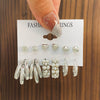 Wholesale Women's Vintage Pearl Leopard Acrylic Cshaped Earrings Set Alloy Acrylic Pearl Material With Geometric Style And Electroplating