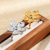 Wholesale Women's Vintage Personality Floral Stainless Steel 18K Goldplated Ring Jewelry