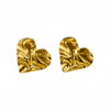 Wholesale Women's Vintage Pleated Water Ripple Heart Shape Titanium Steel Electroplated Earrings