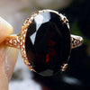 Wholesale Women's Vintage Red Zircon Ring Copper Geometric Style