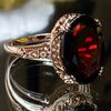 Wholesale Women's Vintage Red Zircon Ring Copper Geometric Style