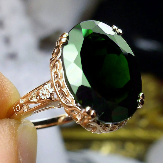 Wholesale Women's Vintage Red Zircon Ring Copper Geometric Style