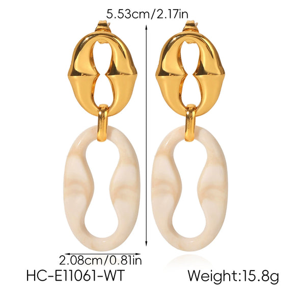 Wholesale Women's Vintage Retro Maillard Style Geometric Stainless Steel Electroplated Earrings