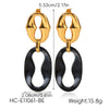 Wholesale Women's Vintage Retro Maillard Style Geometric Stainless Steel Electroplated Earrings