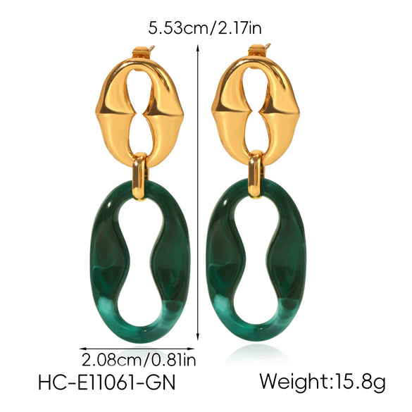 Wholesale Women's Vintage Retro Maillard Style Geometric Stainless Steel Electroplated Earrings