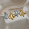Wholesale Women's Vintage Retro Natural Minimalist Pleated Irregular Stainless Steel Vacuum Gold Plated Earrings