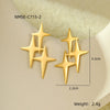 Wholesale Women's Vintage Stainless Steel And 18K Electroplated Cross Star Earrings