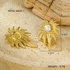 Wholesale Women's Vintage Stainless Steel Irregular Leaf Flowers Electroplated Earrings