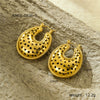 Wholesale Women's Vintage Stainless Steel 18K Electroplated Ushaped Hollow Starshaped Moon Earrings
