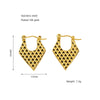 Wholesale Women's Vintage 316L Stainless Steel 18K Gold Plated Hollow Heart Earrings