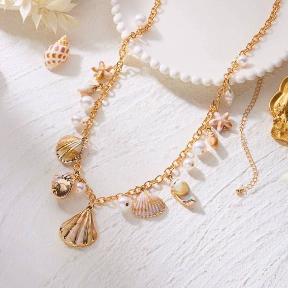 Wholesale Women's Vintage Tassel Faux Pearl Starfish Zinc Alloy Waist Chain