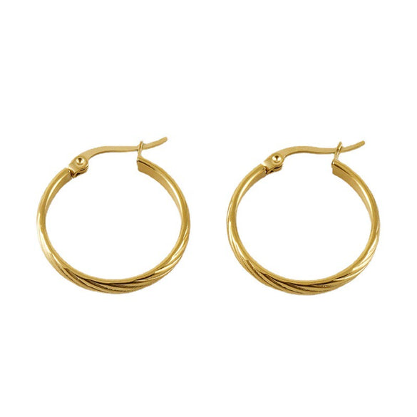 Wholesale Women's Vintage 316L Stainless Steel Geometric Earrings With 18K Gold Electroplating