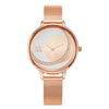Wholesale Women's Watch Alloy Rose Gold Mesh Belt Sun Pattern Waterproof